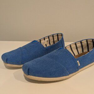 TOMS Classic Blue Crush Heritage Canvas Women Size 8